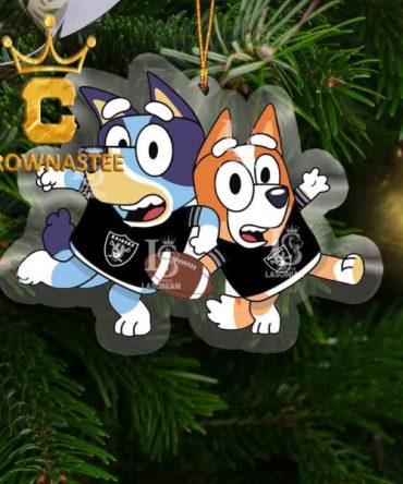 Las Vegas Raiders Bluey NFL Acrylic Christmas Tree Decoration Ornament
