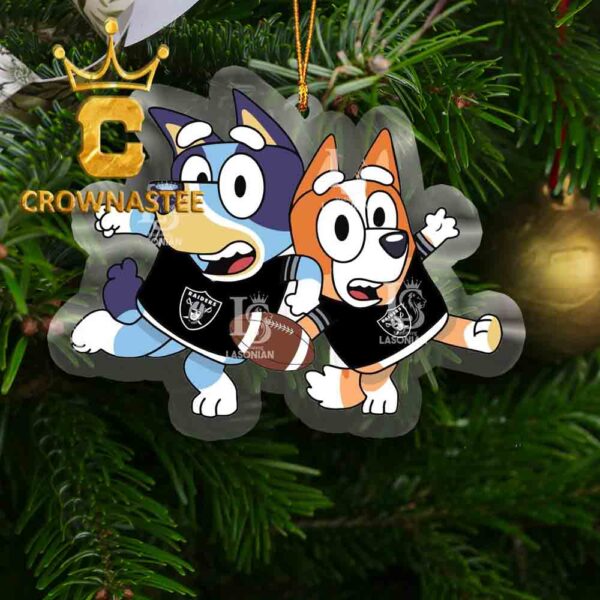 Las Vegas Raiders Bluey NFL Acrylic Christmas Tree Decoration Ornament