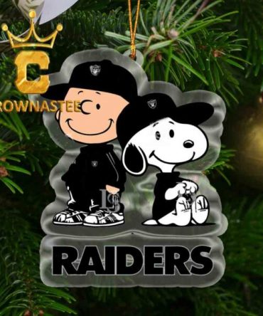Las Vegas Raiders Charlie Brown Snoopy NFL Acrylic Christmas Tree Decoration Ornament