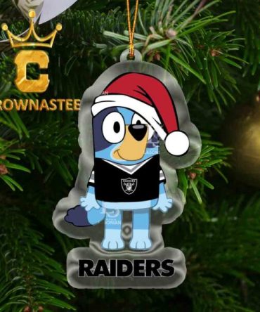 Las Vegas Raiders Christmas Bluey Sport NFL Acrylic Christmas Tree Decoration Ornament