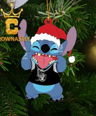 Las Vegas Raiders Christmas Stitch Disney NFL Acrylic Christmas Tree Decoration Ornament
