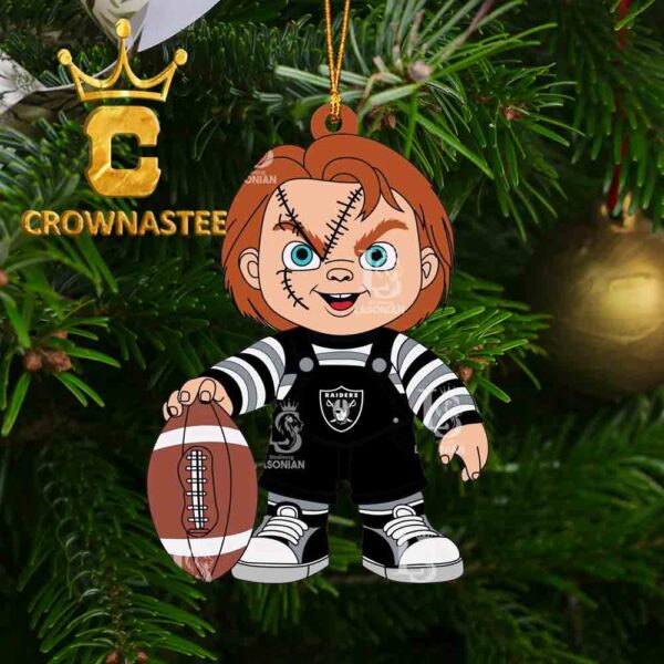 Las Vegas Raiders Chucky Horror NFL Acrylic Christmas Tree Decoration Ornament