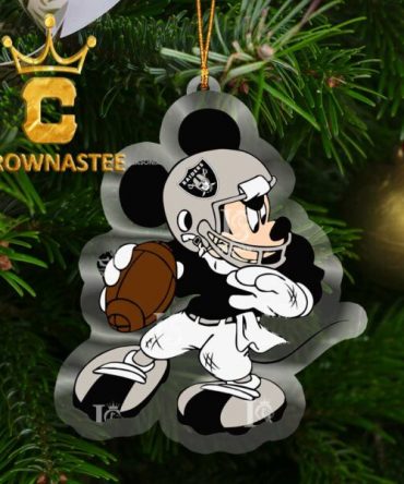 Las Vegas Raiders Disney Mickey Mouse NFL Acrylic Christmas Tree Decoration Ornament