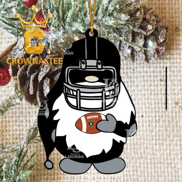 Las Vegas Raiders Gnomes Christmas Acrylic NFL Christmas Tree Decoration Ornament