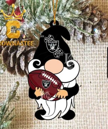 Las Vegas Raiders Gnomes Christmas NFL Acrylic Christmas Tree Decoration Ornament