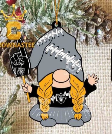 Las Vegas Raiders Gnomes Fan NFL Acrylic Christmas Tree Decoration Ornament