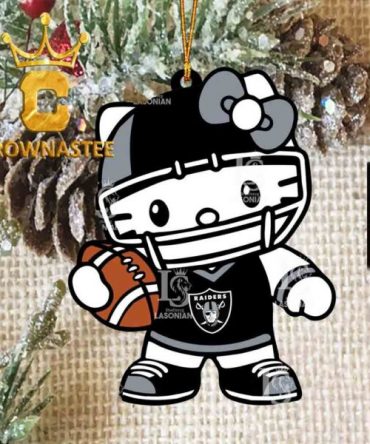 Las Vegas Raiders Hello Kitty Acrylic NFL Christmas Tree Decoration Ornament