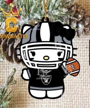 Las Vegas Raiders Hello Kitty NFL Acrylic Christmas Tree Decoration Ornament