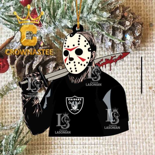 Las Vegas Raiders Jason Voorhees NFL Acrylic Christmas Tree Decoration Ornament