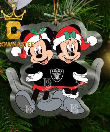 Las Vegas Raiders Mickey Christmas NFL Acrylic Christmas Tree Decoration Ornament
