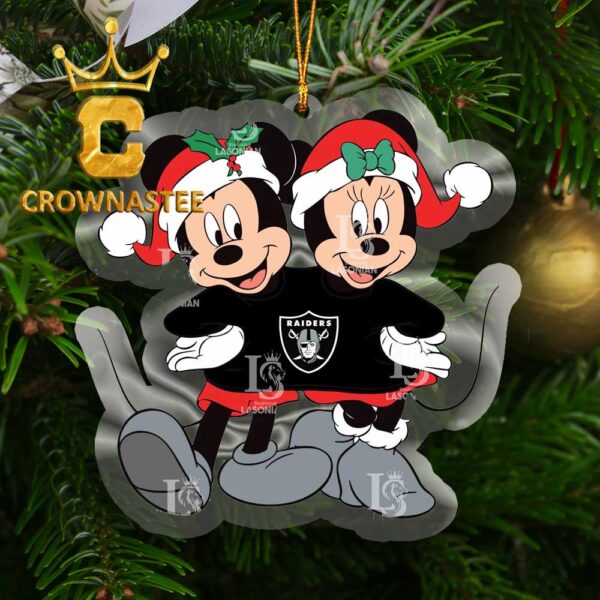 Las Vegas Raiders Mickey Christmas NFL Acrylic Christmas Tree Decoration Ornament