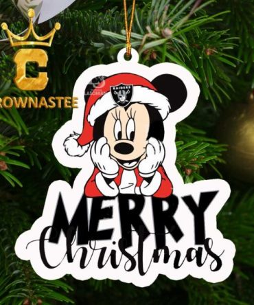 Las Vegas Raiders Mickey Merry Christmas NFL Acrylic Christmas Tree Decoration Ornament