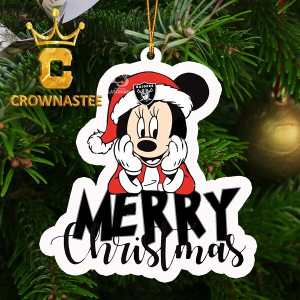 Las Vegas Raiders Mickey Merry Christmas NFL Acrylic Christmas Tree Decoration Ornament