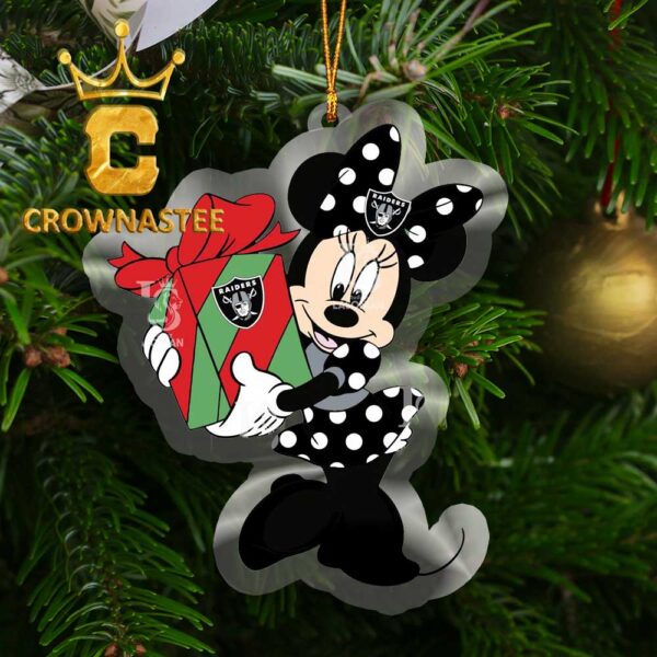 Las Vegas Raiders Mickey Mouse Christmas NFL Acrylic Christmas Tree Decoration Ornament