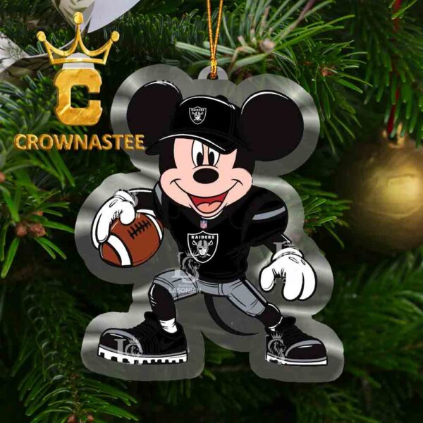 Las Vegas Raiders Mickey Mouse Football NFL Acrylic Christmas Tree Decoration Ornament