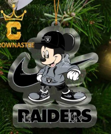 Las Vegas Raiders Mickey Mouse NFL Acrylic Christmas Tree Decor Ornament
