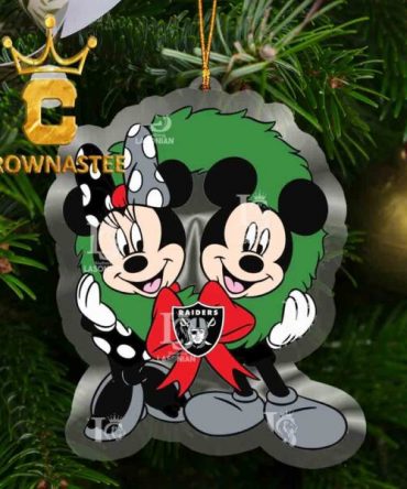 Las Vegas Raiders Mickey Mouse NFL Acrylic Christmas Tree Decoration Ornament