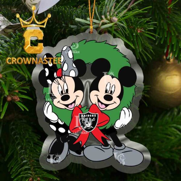 Las Vegas Raiders Mickey Mouse NFL Acrylic Christmas Tree Decoration Ornament