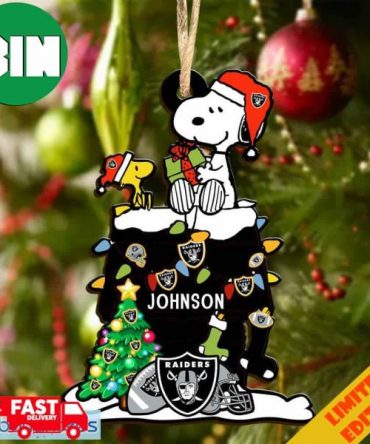 Las Vegas Raiders NFL Snoopy Ornament Personalized Christmas For Fans Gift 2023 Holidays