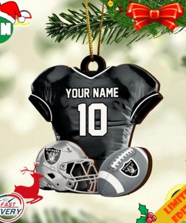 Las Vegas Raiders NFL Sport Ornament Custom Name And Number 2023 Christmas Tree Decorations