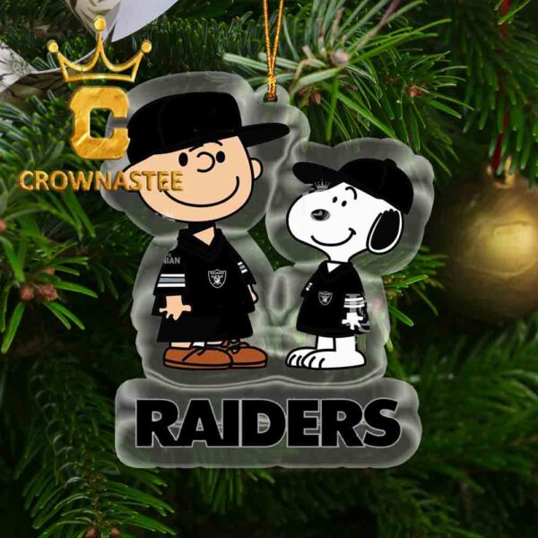 Las Vegas Raiders Peanuts Snoopy Football NFL Acrylic Christmas Tree Decoration Ornament