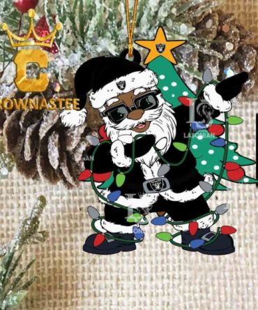Las Vegas Raiders Santa Claus Ugly Christmas NFL Acrylic Christmas Tree Decoration Ornament
