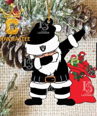Las Vegas Raiders Santa Dabbing Christmas NFL Acrylic Christmas Tree Decoration Ornament