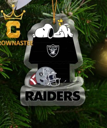 Las Vegas Raiders Snoopy Chill Football NFL Acrylic Christmas Tree Decoration Ornament