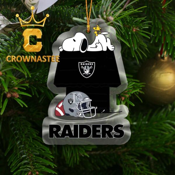 Las Vegas Raiders Snoopy Chill Football NFL Acrylic Christmas Tree Decoration Ornament