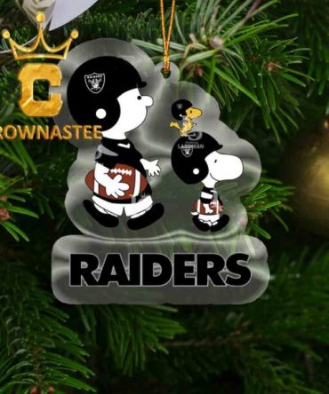 Las Vegas Raiders Snoopy NFL Acrylic Christmas Tree Decoration Ornament