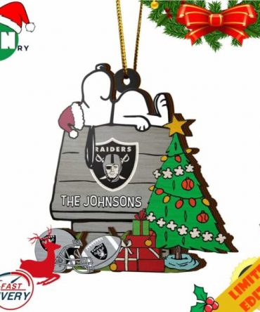 Las Vegas Raiders Snoopy NFL Sport Ornament Custom Name