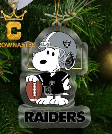 Las Vegas Raiders Snoopy Player Football NFL Acrylic Christmas Tree Decoration Ornament