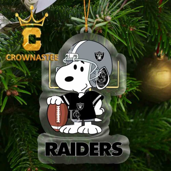 Las Vegas Raiders Snoopy Player Football NFL Acrylic Christmas Tree Decoration Ornament