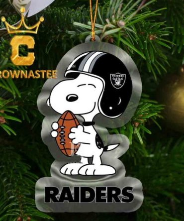 Las Vegas Raiders Snoopy Rugby NFL Acrylic Christmas Tree Decoration Ornament