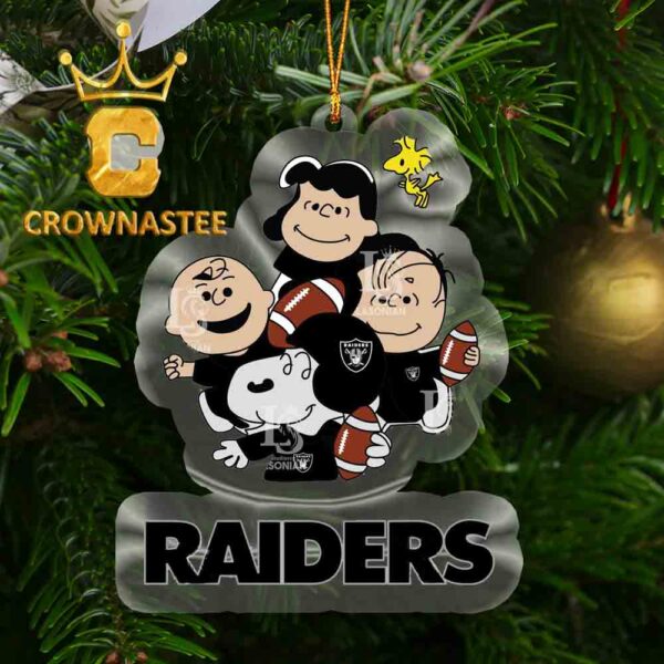Las Vegas Raiders Snoopy Sport Acrylic NFL Christmas Tree Decoration Ornament