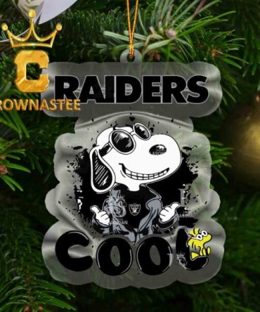 Las Vegas Raiders Snoopy Sport Cool NFL Acrylic Christmas Tree Decoration Ornament