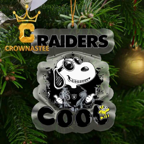 Las Vegas Raiders Snoopy Sport Cool NFL Acrylic Christmas Tree Decoration Ornament