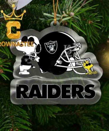 Las Vegas Raiders Snoopy Sport Helmet NFL Acrylic Christmas Tree Decoration Ornament