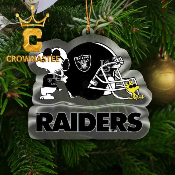 Las Vegas Raiders Snoopy Sport Helmet NFL Acrylic Christmas Tree Decoration Ornament