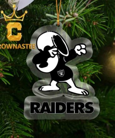 Las Vegas Raiders Snoopy Sport NFL Acrylic Christmas Tree Decor Ornament