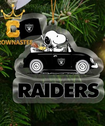 Las Vegas Raiders Snoopy Sport NFL Acrylic Christmas Tree Decoration Ornament