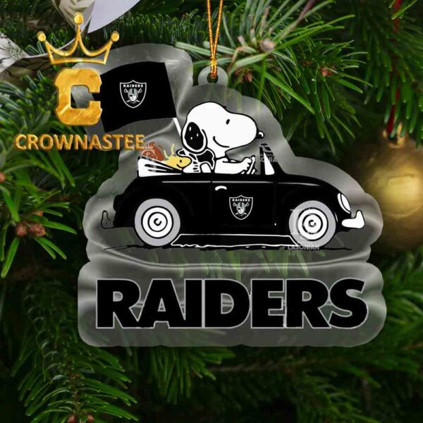Las Vegas Raiders Snoopy Sport NFL Acrylic Christmas Tree Decoration Ornament