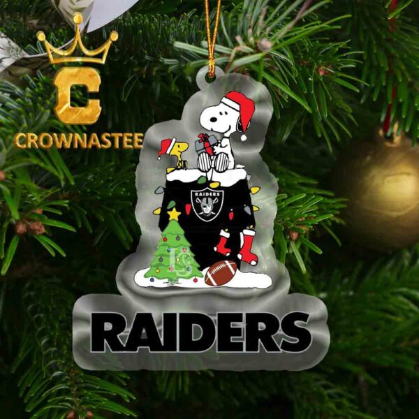 Las Vegas Raiders Snoopy Sport NFL Acrylic Decoration Christmas Tree Ornament
