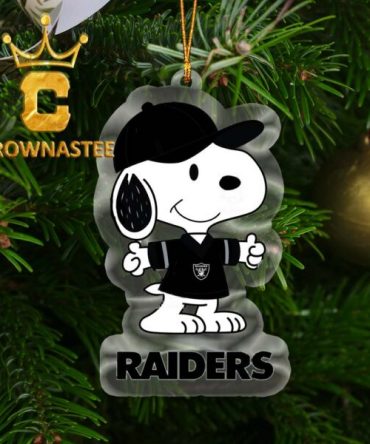 Las Vegas Raiders Snoopy Football NFL Acrylic Christmas Tree Decoration Ornament