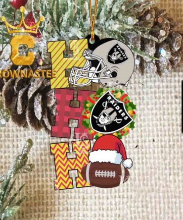 Las Vegas Raiders Ho Ho Ho NFL Acrylic Christmas Tree Decoration Ornament