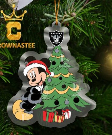 Las Vegas Raiders Mickey Christmas Tree NFL Christmas Tree Decoration Ornament