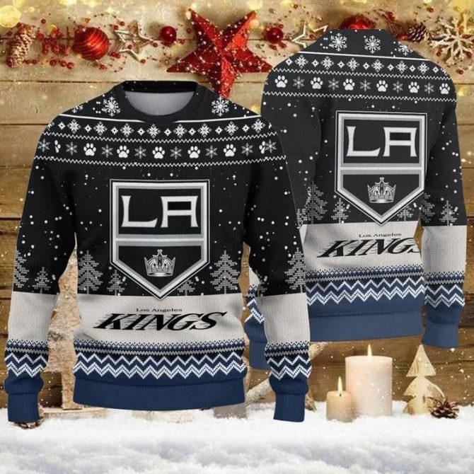 Los Angeles Kings Big Logo Ugly Christmas Sweater, NHL Christmas Sweater
