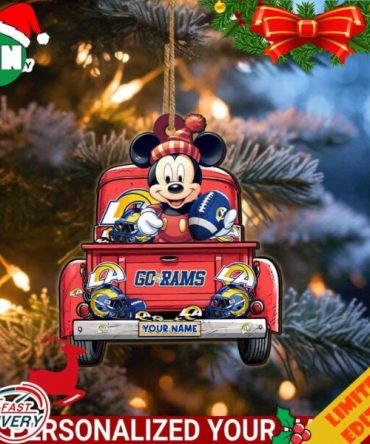 Los Angeles Rams Mickey Mouse Ornament Personalized Your Name Sport Home Decor