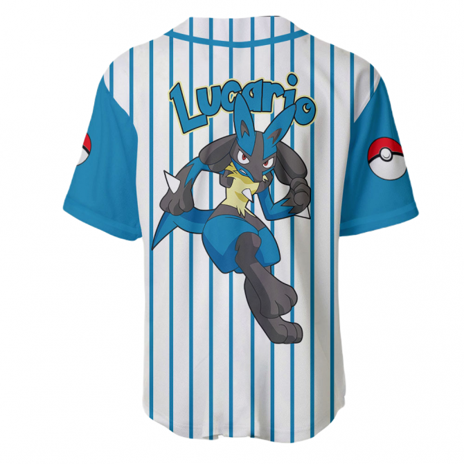 Stylish Lucario Baseball Jersey – Perfect For Pokémon Fans! Unisex Design, Comfortable Fit, Great Gift Idea! - Image 3