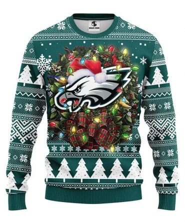 Philadelphia Eagles Sweatshirt Christmas Snowflakes, Philadelphia Eagles Ugly Sweater